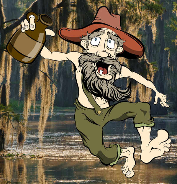 Pappy Dubois running through the swamp!